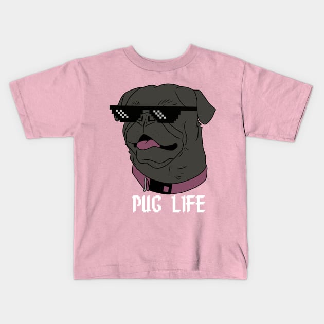 Pug Life Kids T-Shirt by AndrewKennethArt